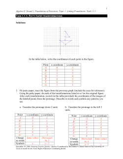 Solutions In the table below, write the coordinates of each point in