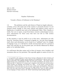 Nepalese Hydronomy - Harvard University