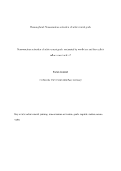 Running head: Nonconscious activation of achievement goals