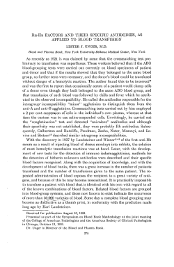 RH-HR FACTORS AND THEIR SPECIFIC ANTIBODIES, AS