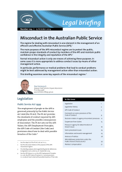 Misconduct in the Australian Public Service