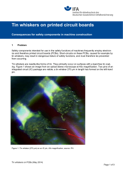 Tin whiskers on printed circuit boards - Consequences for