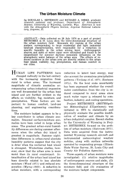 The Urban Moisture Climate - Northern Research Station