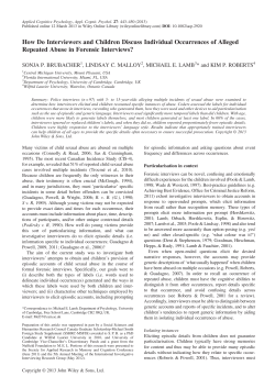 How Do Interviewers and Children Discuss Individual Occurrences