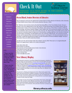 February 2016 - the University of Texas Health Science Center at