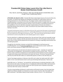 President Bill Clinton Helps Launch Kiva City Little Rock to