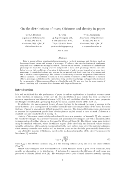 On the distributions of mass, thickness and density in paper.