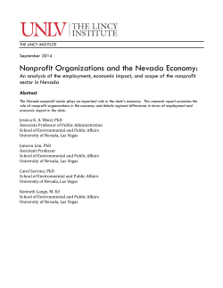 Nonprofit Organizations and the Nevada Economy