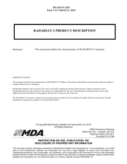 RADARSAT-2 Product Description