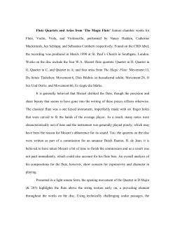 Flute Quartets and Arias from `The Magic Flute` feature chamber