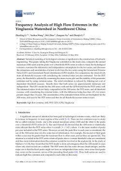 Frequency Analysis of High Flow Extremes in the Yingluoxia