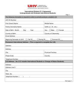 International Student (F-1) - University of Houston