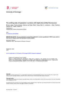 University of Groningen The emitting state of tryptophan in