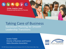 Taking Care of Business: Succession Planning for Smooth