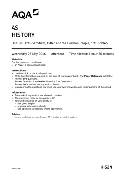 Anti-Semitism, Hitler and the German People, 1919