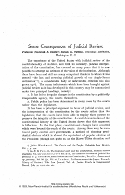 Some Consequences of Judicial Review.