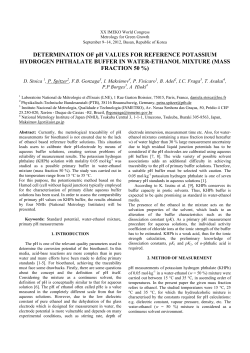 DETERMINATION OF pH VALUES FOR REFERENCE