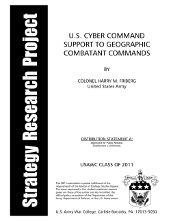us cyber command support to geographic combatant commands