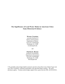 The Significance of Lead Water Mains in American Cities: Some