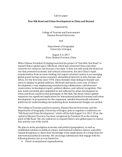 Call for paper New Silk Road and Urban Development in China and