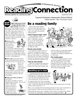 Be a reading family - Cypress