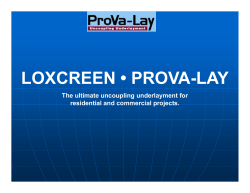 PROVA-LAY - Loxcreen Flooring Group