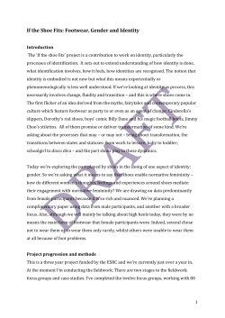 If the Shoe Fits: Footwear, Gender and Identity