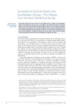 Euroization in Central, Eastern and Southeastern Europe