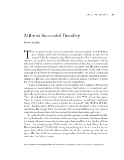Milton`s Successful Theodicy