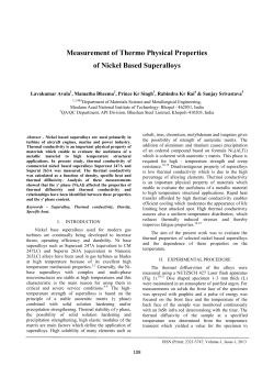 Measurement of Thermo Physical Properties of Nickel