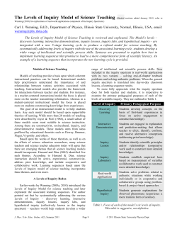 The Levels of Inquiry Model of Science Teaching