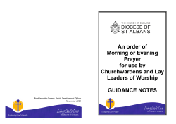 An order of Morning or Evening Prayer for use by Churchwardens