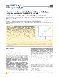 Solubility of Sodium Acetate in Ternary Mixtures of Methanol, 1