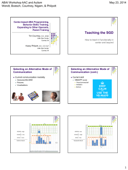 Center-based ABA - SPEAK MODalities