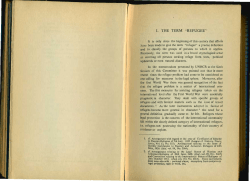 1. the term "refugee" - Asian-African Legal Consultative Organization