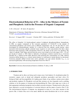 Electrochemical Behavior of Ti &ndash; Alloy in the Mixture of Formic and