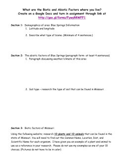 What are the Biotic and Abiotic Factors where you live? Create on a
