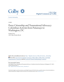 Proxy Citizenship and Transnational Advocacy: Colombian Activists