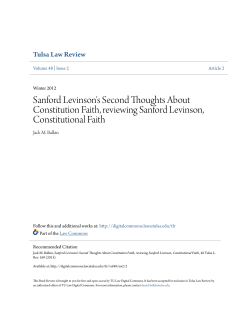 Sanford Levinson`s Second Thoughts About Constitution Faith