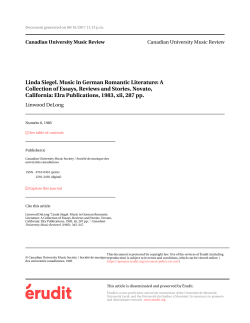 Linda Siegel. Music in German Romantic Literature: A Collection of
