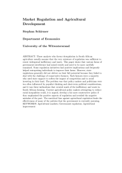 Market Regulation and Agricultural Development