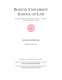 slavery and tort law