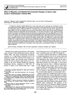 Effect of Migration and Related Environmental Changes on Serum
