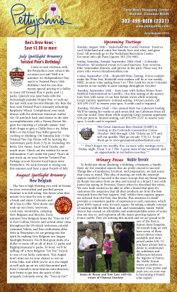 July/August 2013 - Pettyjohn`s Liquor and Wine