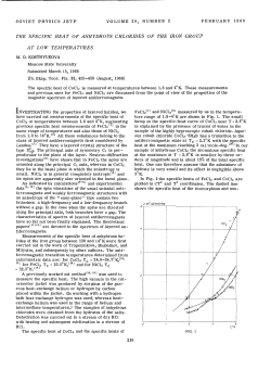 THE SPECIFIC HEAT OF ANHYDROUS CHLORIDES OF THE IRON