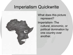 Imperialism Quickwrite