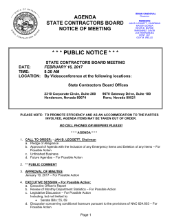 Agenda - Nevada State Contractors Board