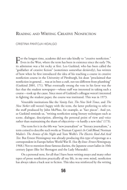 READING AND WRITING CREATIVE NONFICTION For the longest