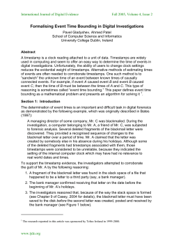 Formalising Event Time Bounding in Digital