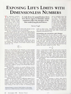 exposing life`s limits with dlmensionless numbers